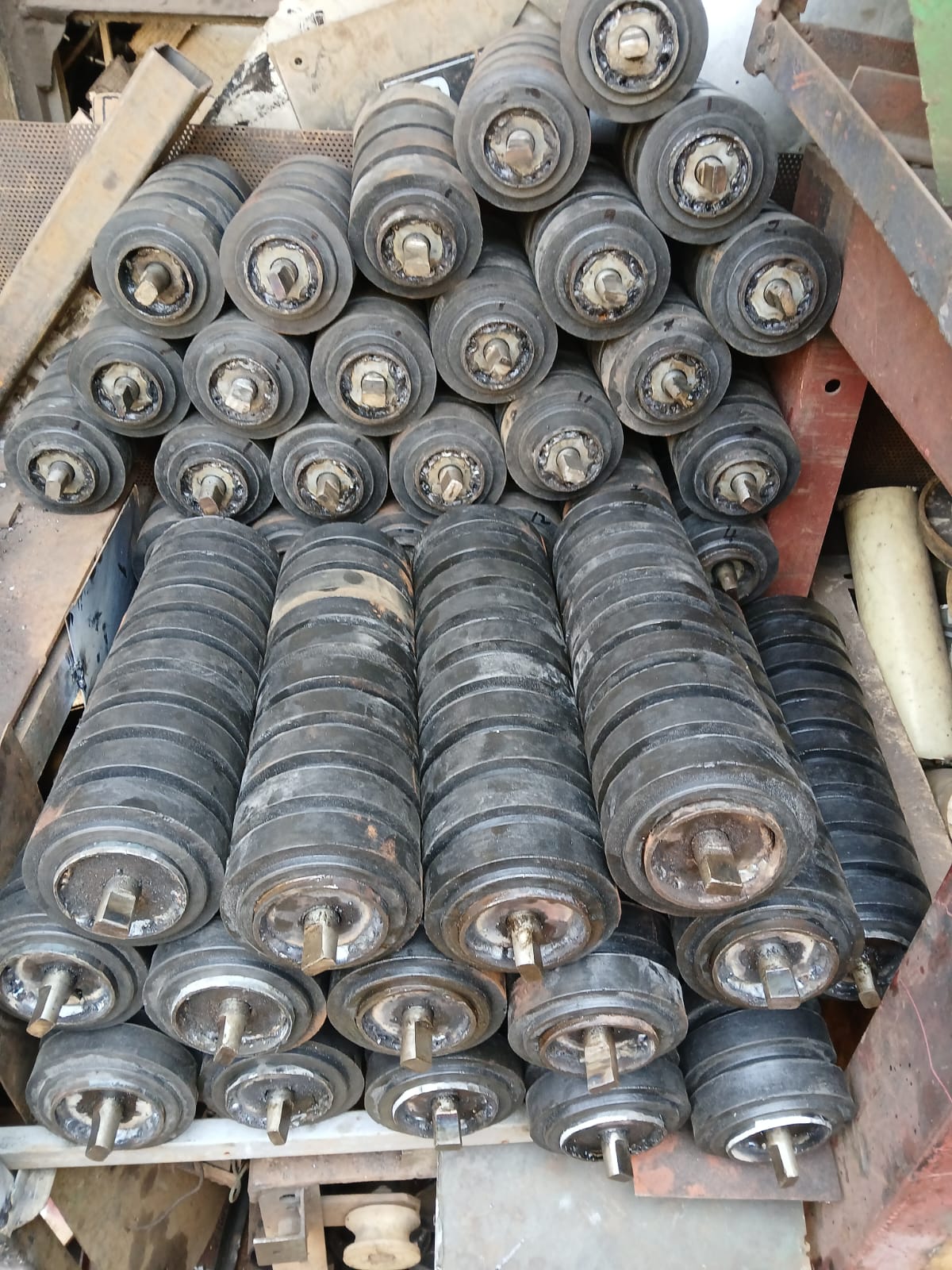 A production batch of conveyor rollers manufactured at Cheros East Africa